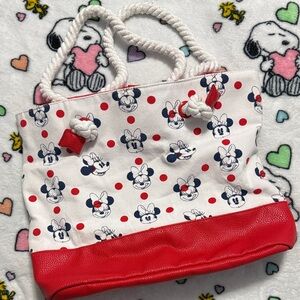 Disney Minnie Mouse Polka Dot Tote - Red and White